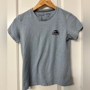 Patagonia Gray and Light Blue Tee